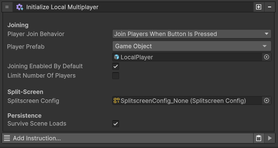 Initialize Local Multiplayer instruction in unity