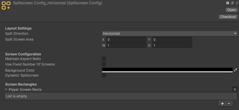 Split-screen config screenshot